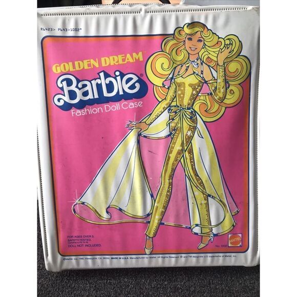 Mattel Golden Dream BARBIE Fashion Doll Case Only 1980 Vintage Handle 1002 USA - Picture 1 of 10